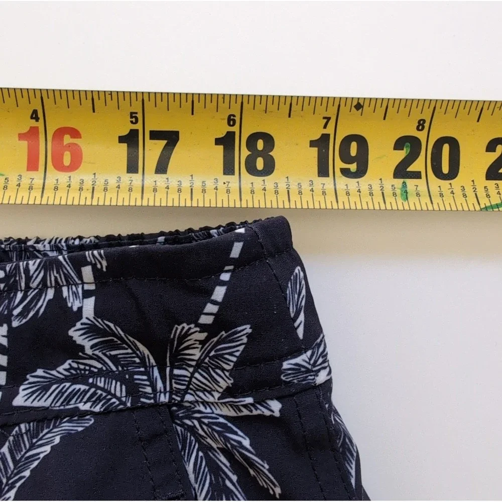 Onia The Calder Swim Trunks Mens XL Navy Blue Sketch Palm Tree Luxury